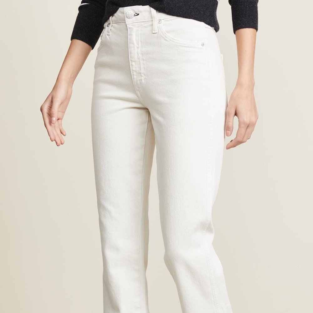 AMO Denim Bella Jeans in Vintage White, Size 27